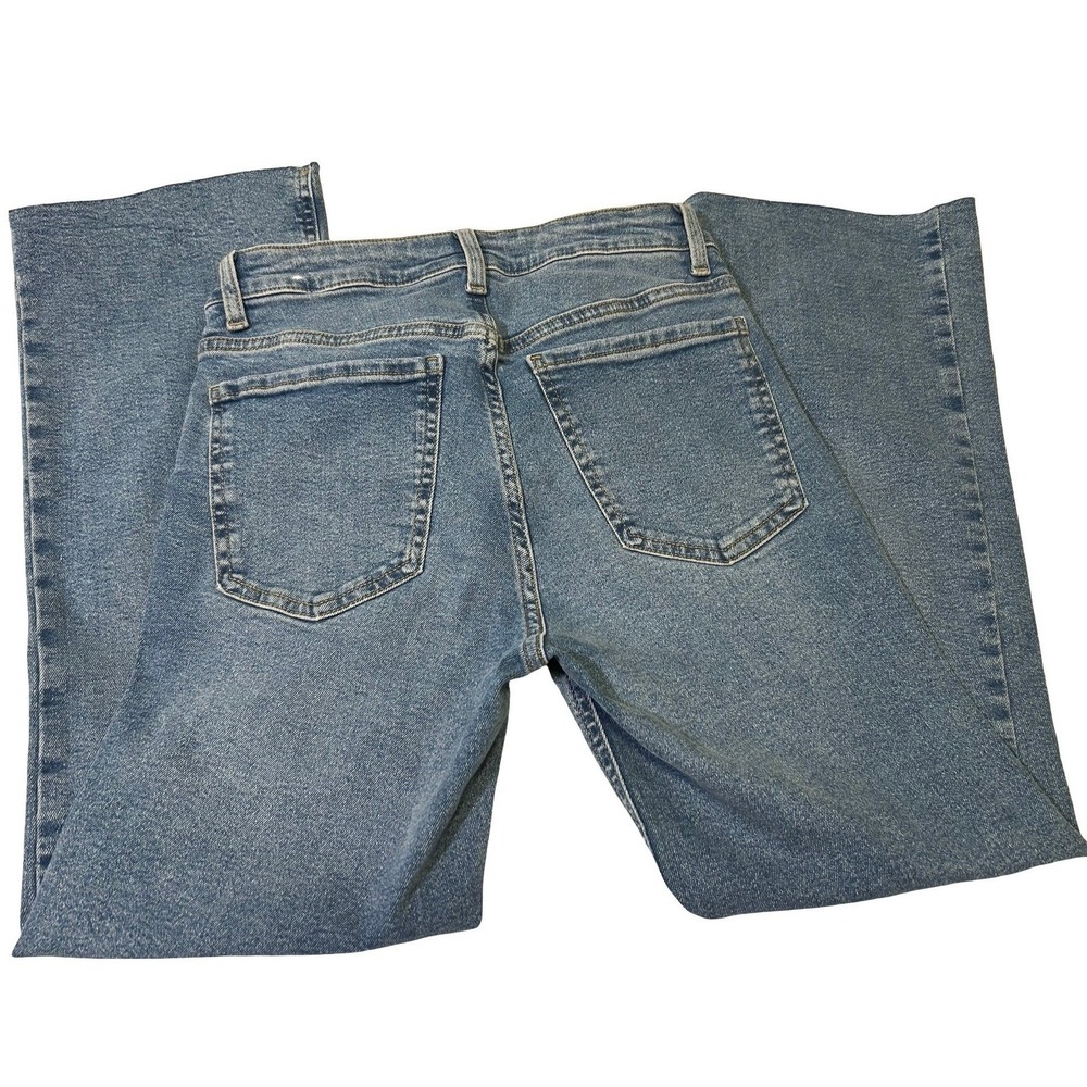 Mango Sienna High Rise Flare Jeans Blue Sz 4